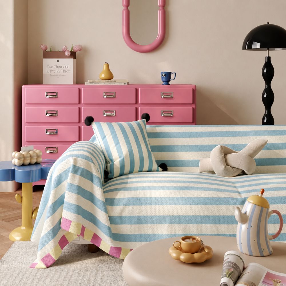 Atelier Pastel Striped Couch Cover