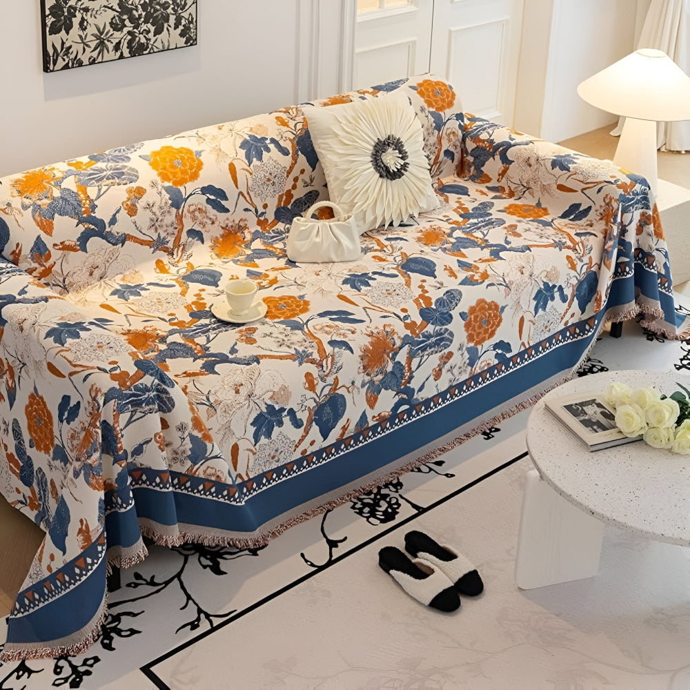 Autumn Vines Jacquard Couch Cover