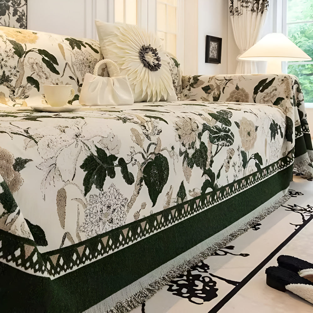 Autumn Vines Jacquard Couch Cover