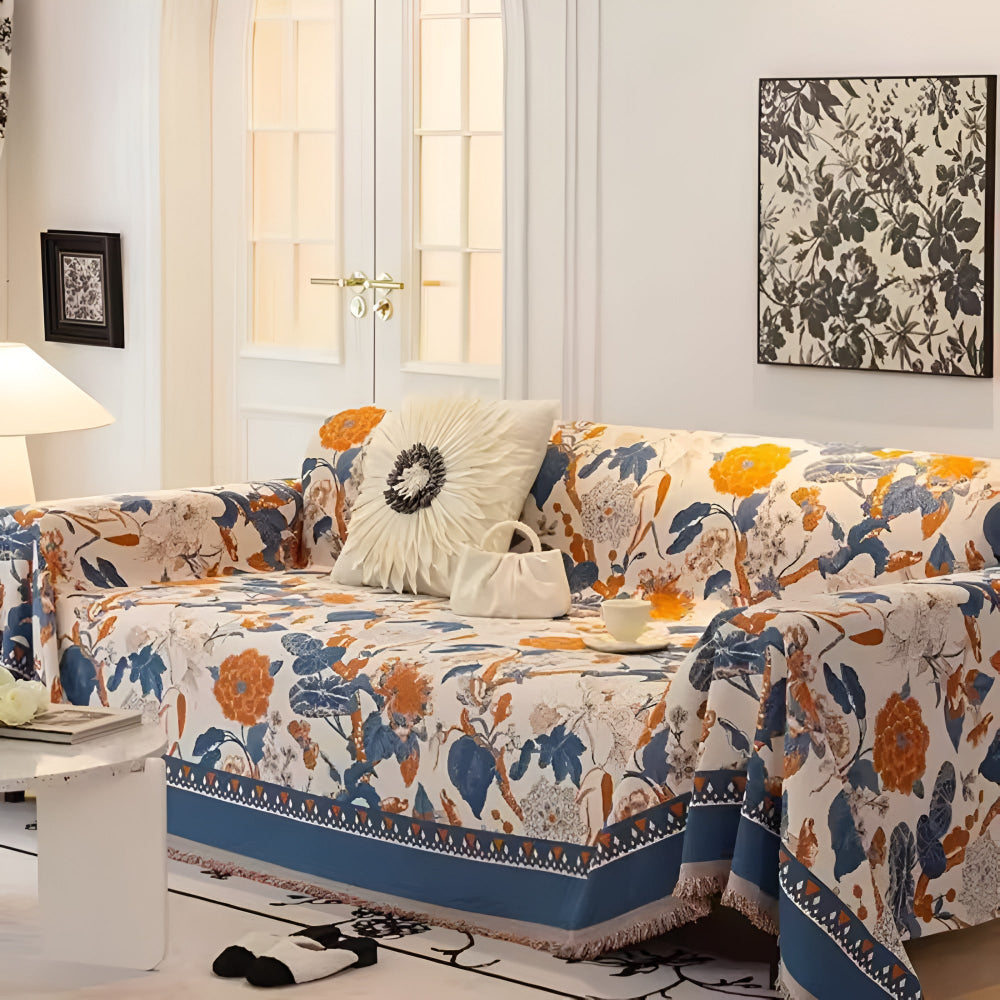 Autumn Vines Jacquard Couch Cover