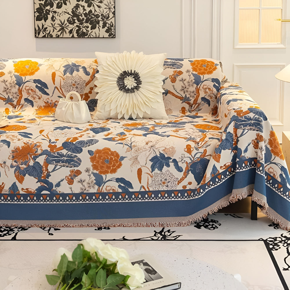 Autumn Vines Jacquard Couch Cover