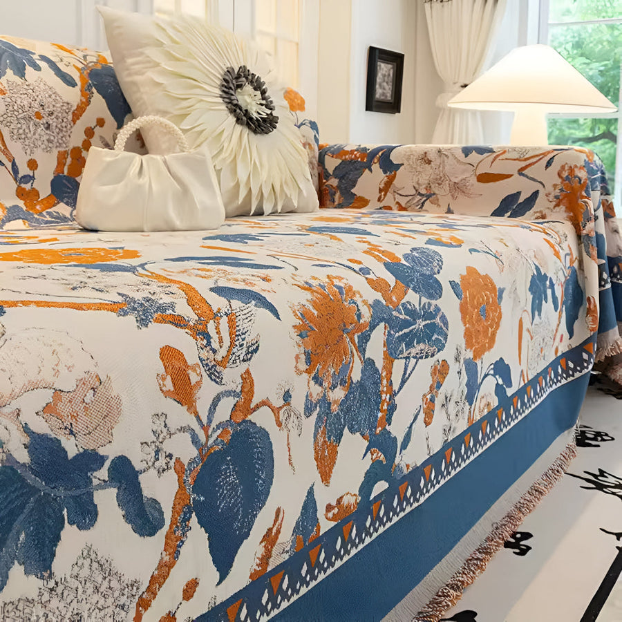 Autumn Vines Jacquard Couch Cover