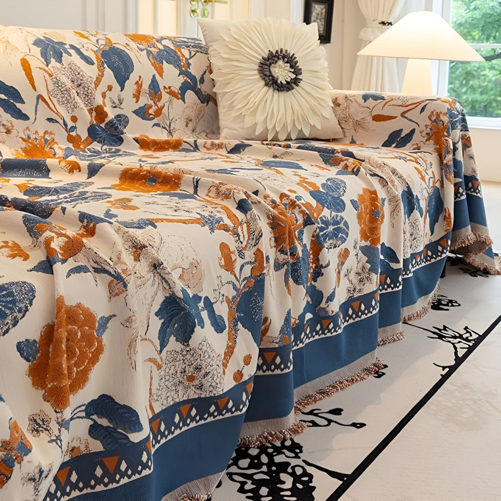 Autumn Vines Jacquard Couch Cover