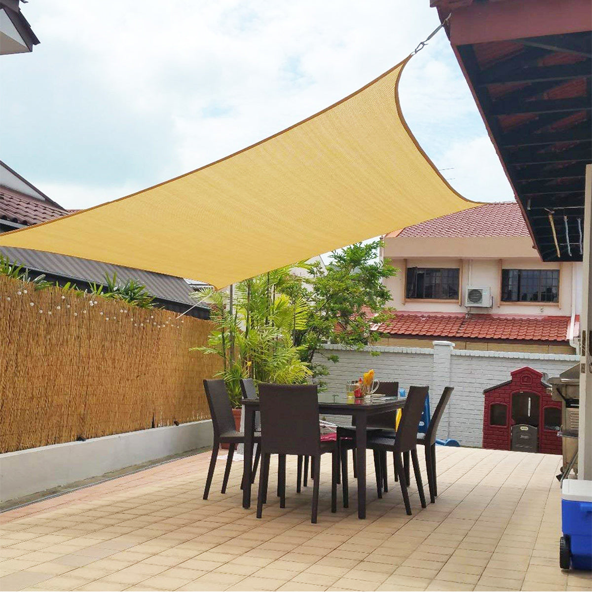 Outdoor Shade Sail Canopy Sun Shelter for Patio and Garden