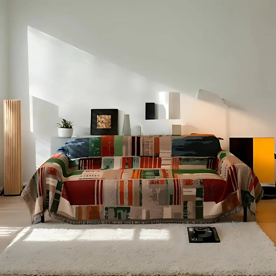 Bohemian Rustic Geometric Couch Cover