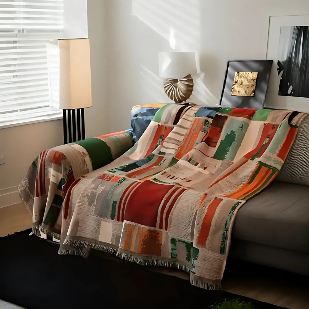 Bohemian Rustic Geometric Couch Cover