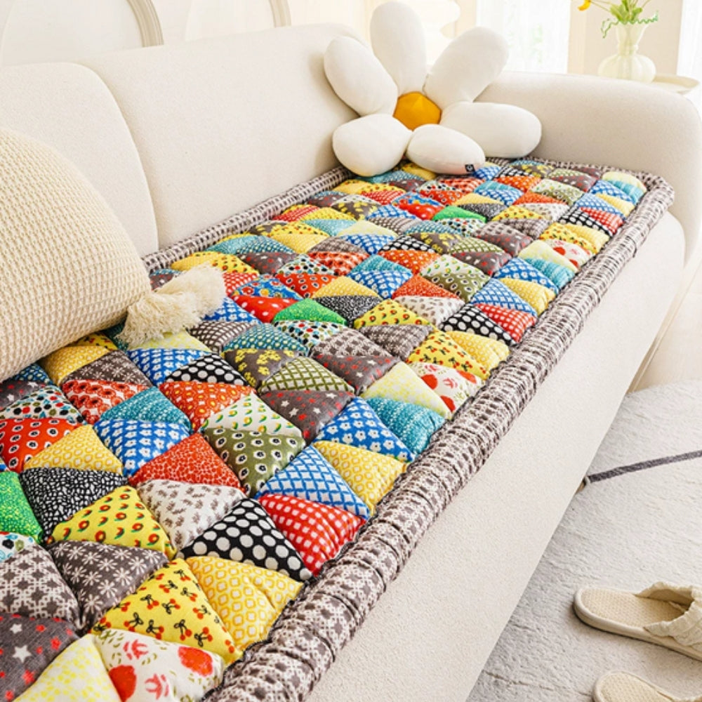 Bohemian Printed Quilted Couch Cover