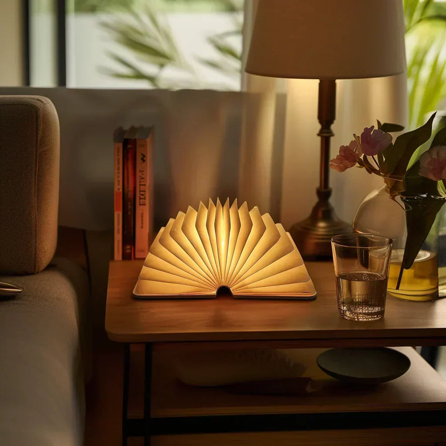 Folding Book LED Table Lamp with Warm Ambient Light
