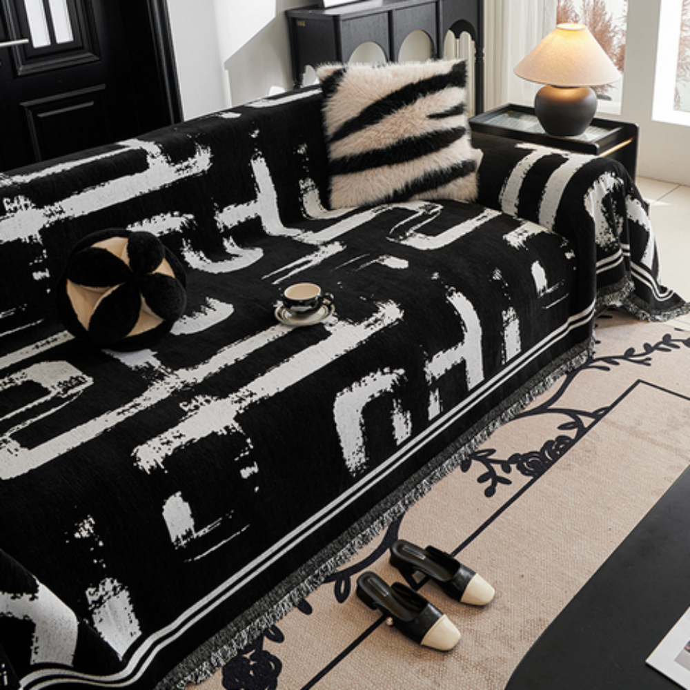 Brushstroke Art Couch Cover
