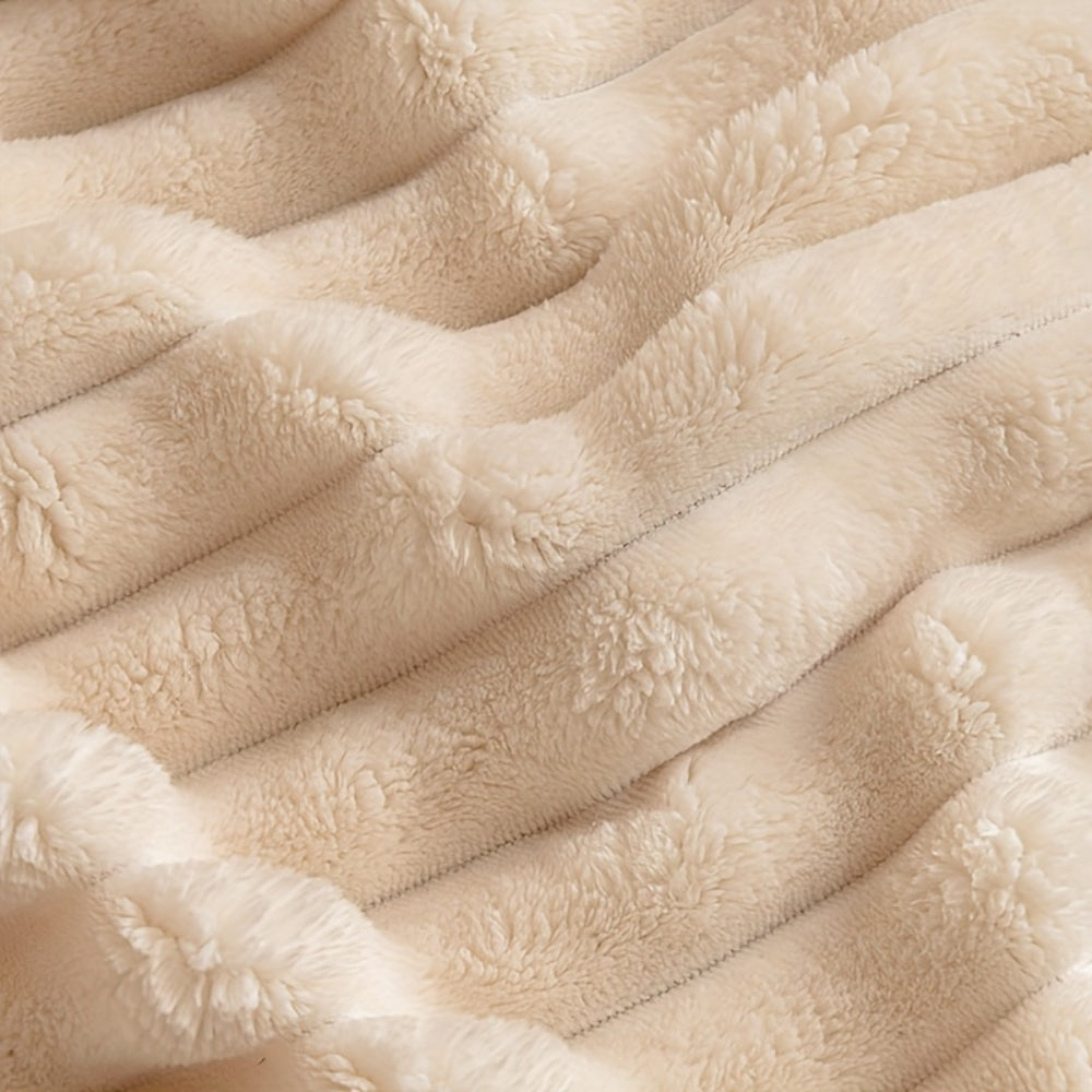 Plush Striped Warm Couch Cover