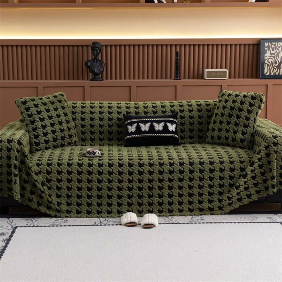 Cavalli Houndstooth Plush Couch Cover