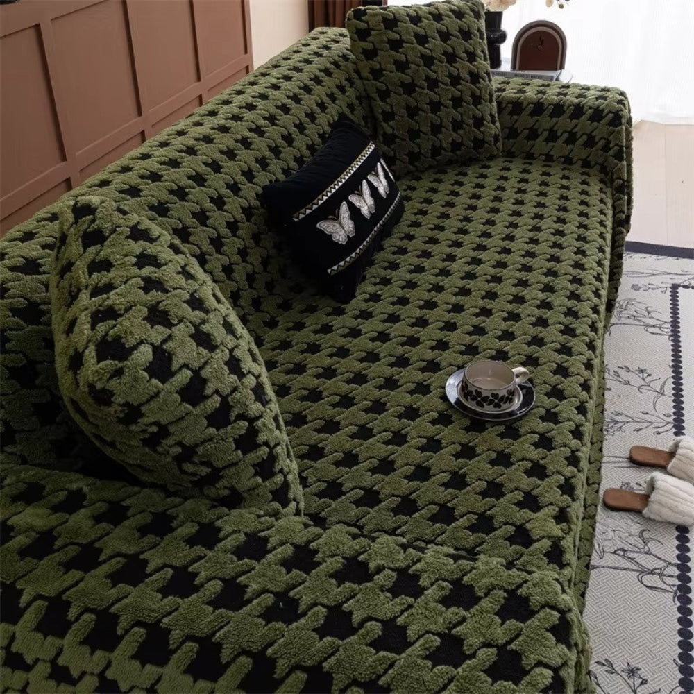 Cavalli Houndstooth Plush Couch Cover