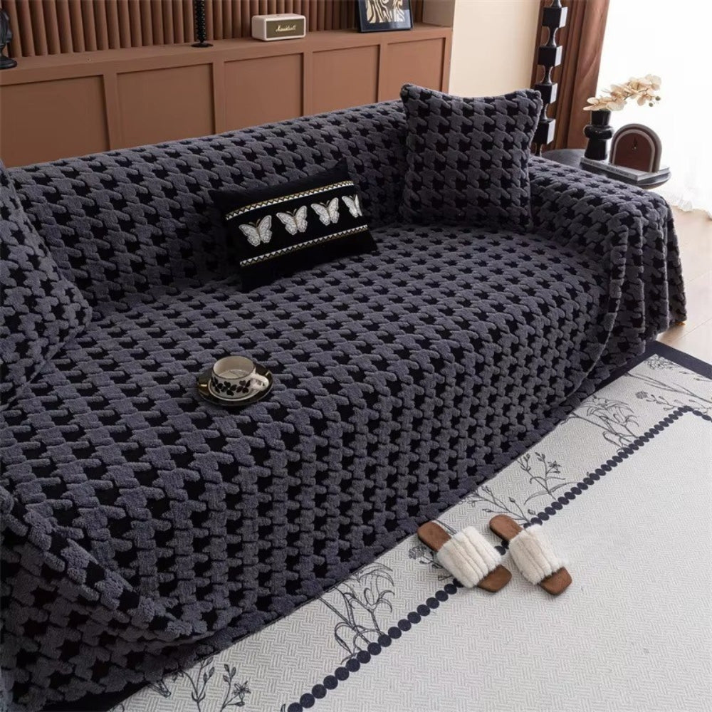 Cavalli Houndstooth Plush Couch Cover