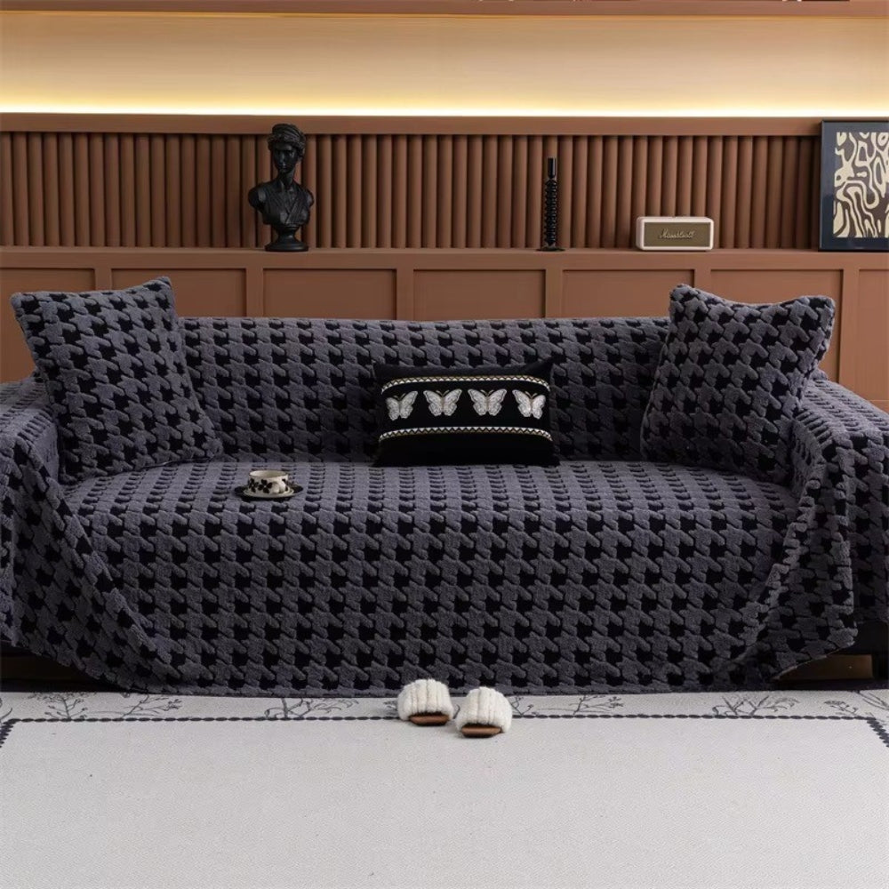 Cavalli Houndstooth Plush Couch Cover