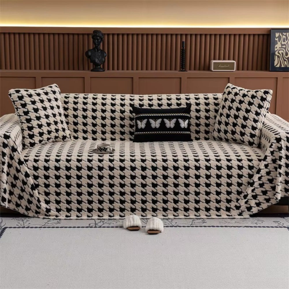 Cavalli Houndstooth Plush Couch Cover