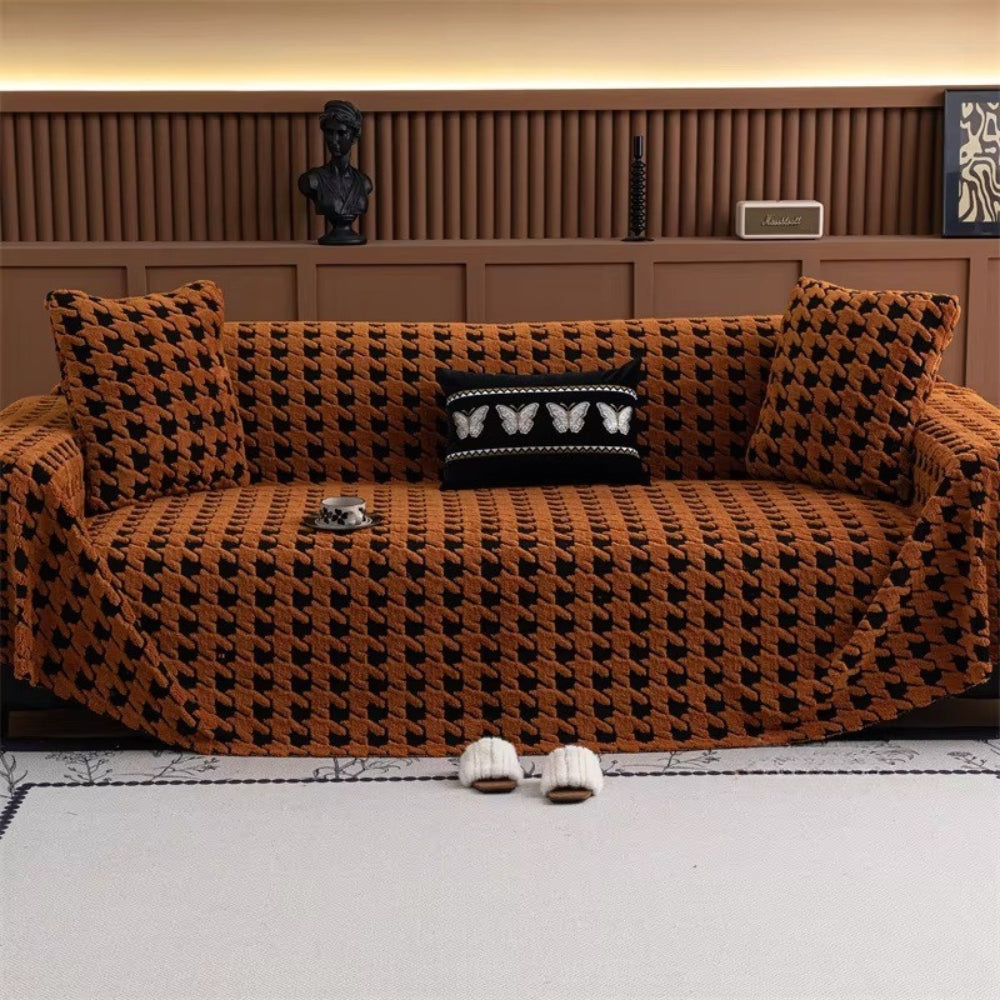 Cavalli Houndstooth Plush Couch Cover