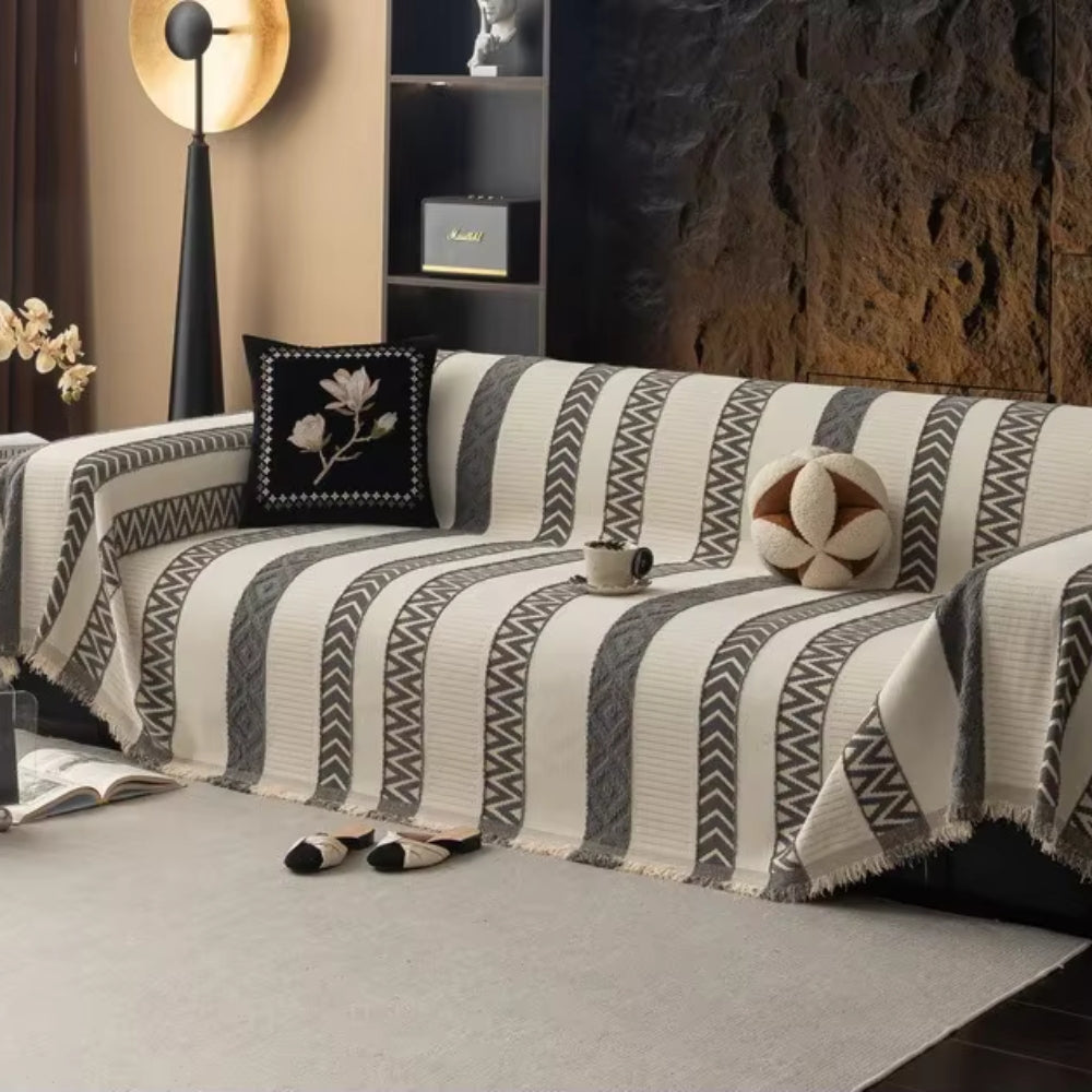 Chevron Pattern Chenille Couch Cover