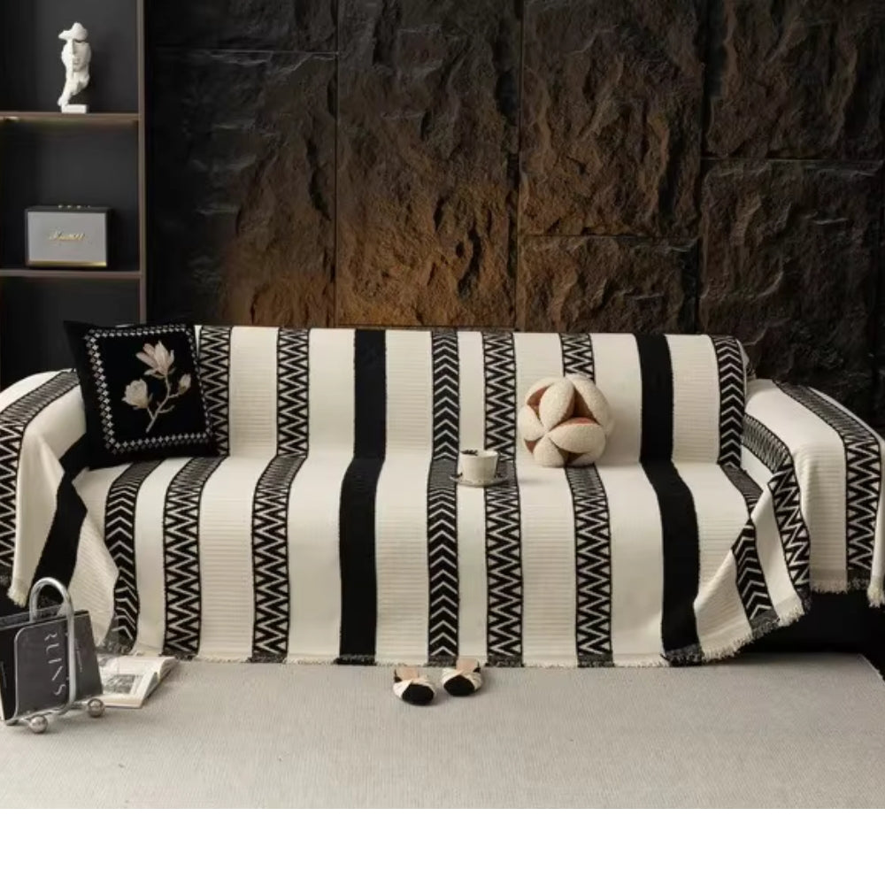 Chevron Pattern Chenille Couch Cover