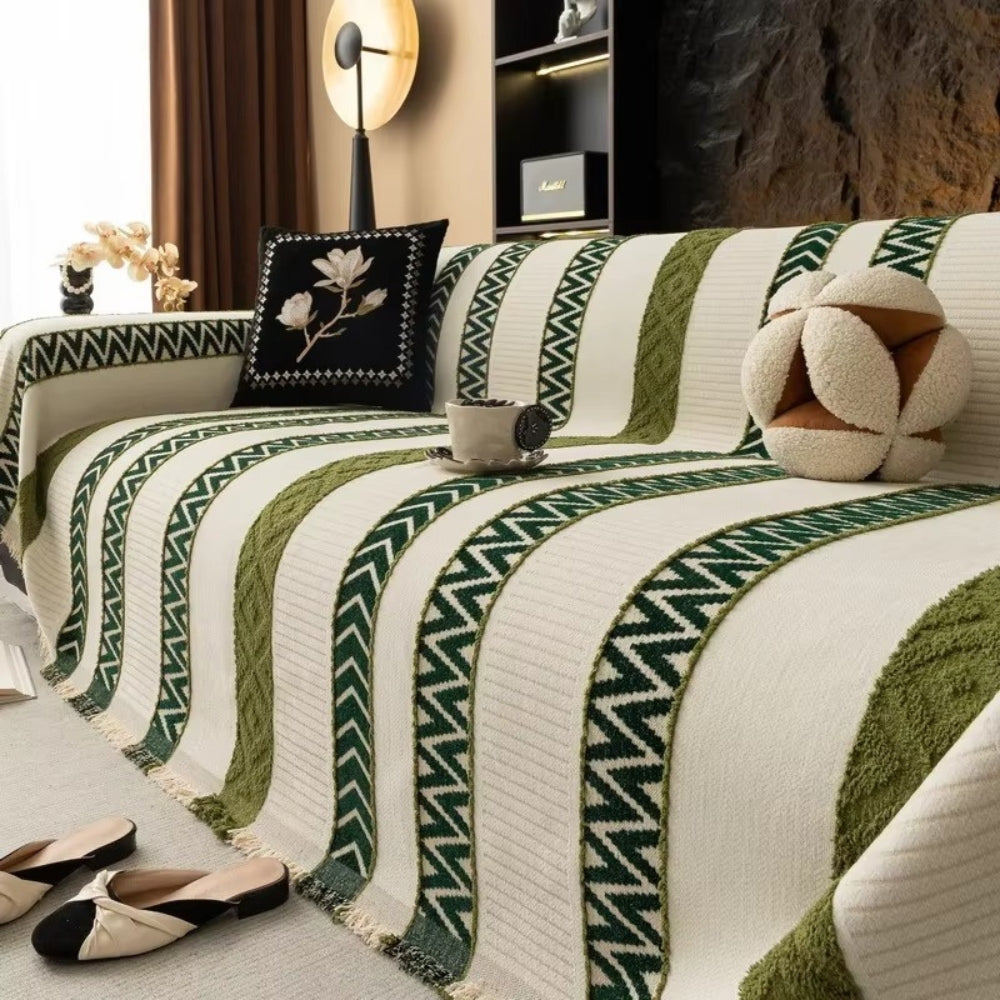Chevron Pattern Chenille Couch Cover