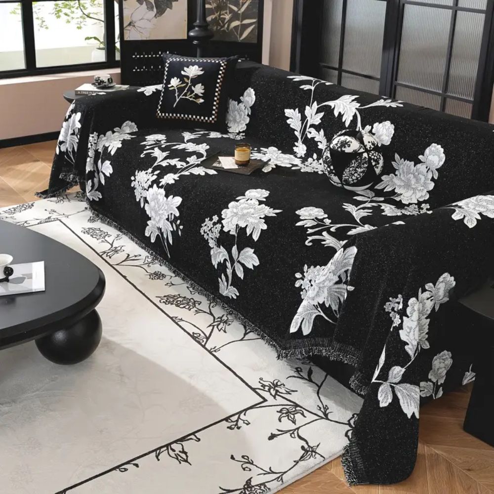 Classic Fleur Jacquard Couch Cover