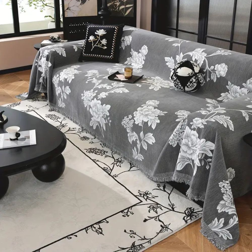 Classic Fleur Jacquard Couch Cover