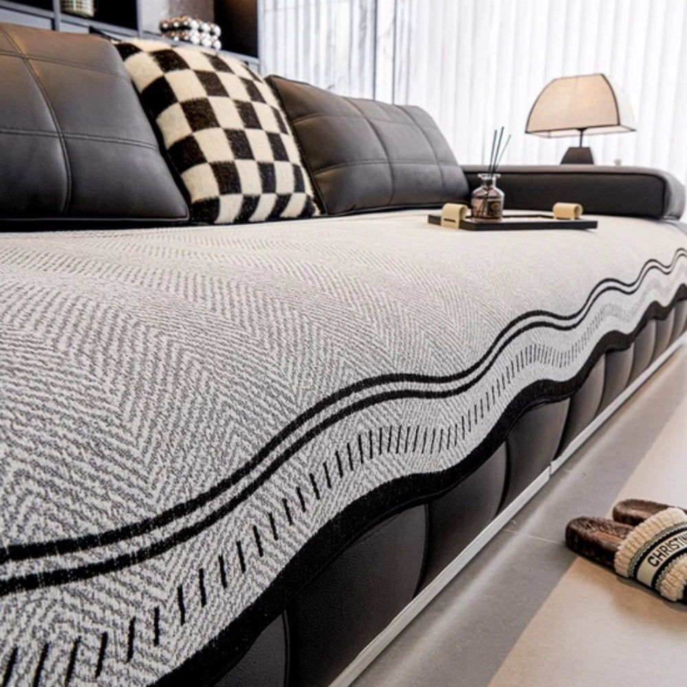 Modern Wave Anti-Slip Couch Cover