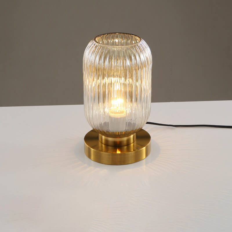 Ribbed Glass Ambient Table Lamp
