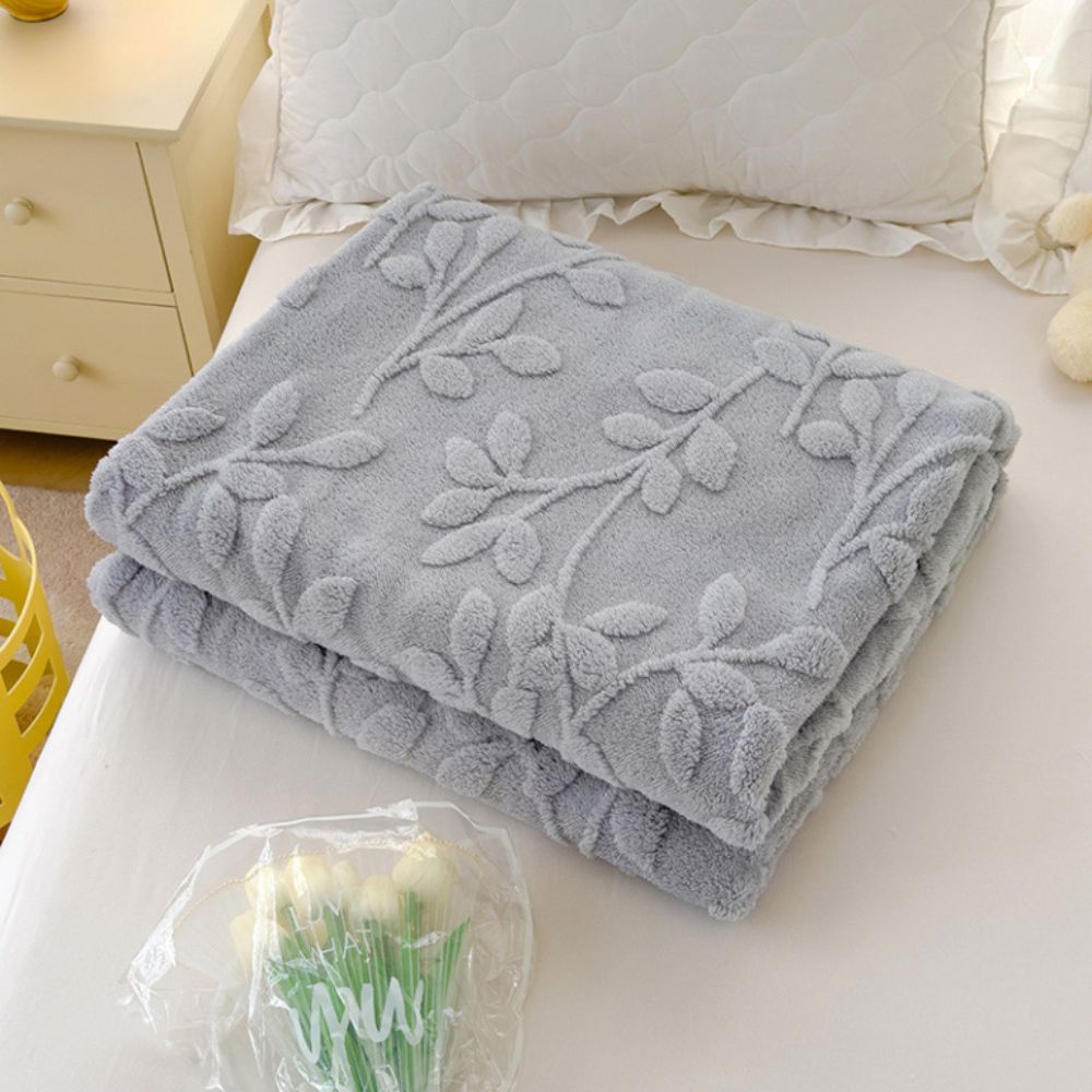 Elegant Leaf Sherpa Blanket