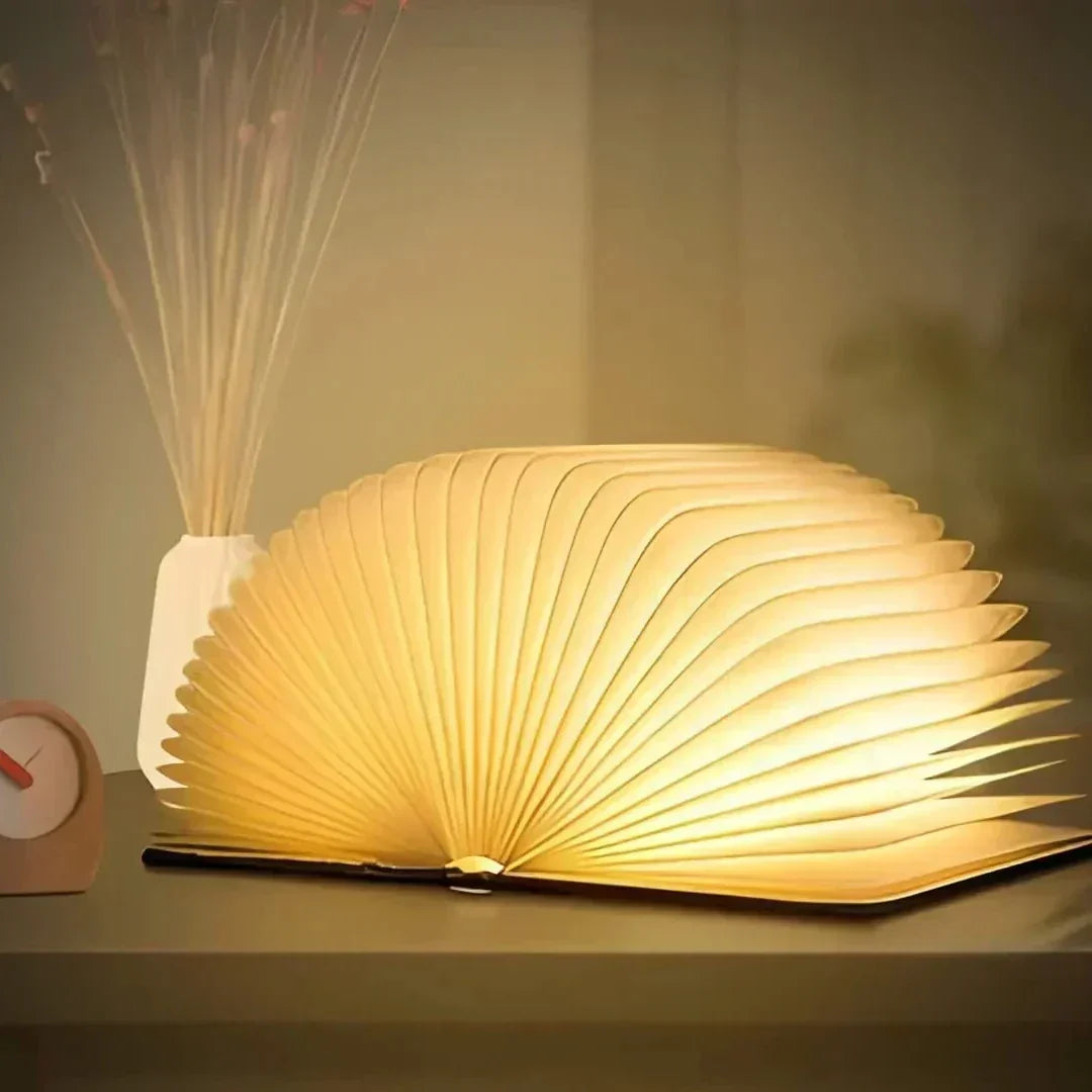 Folding Book LED Table Lamp with Warm Ambient Light