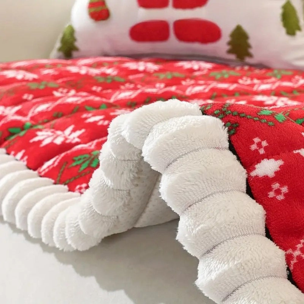 Festive Holiday Winter Couch Cover