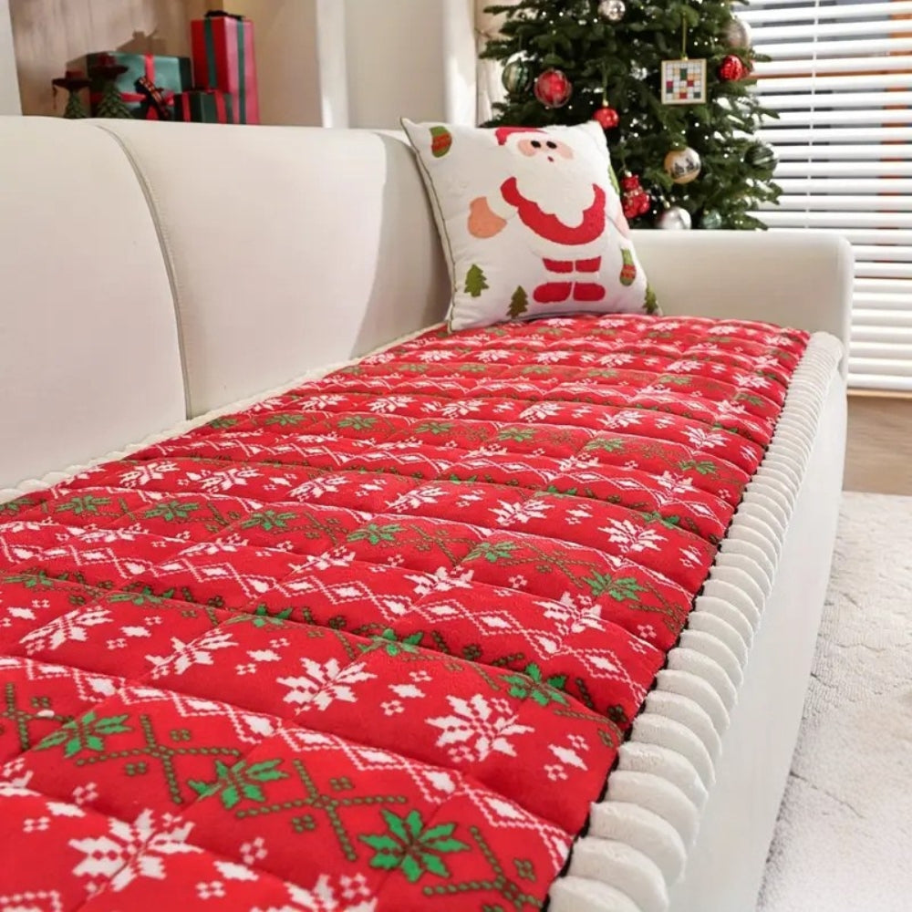 Festive Holiday Winter Couch Cover