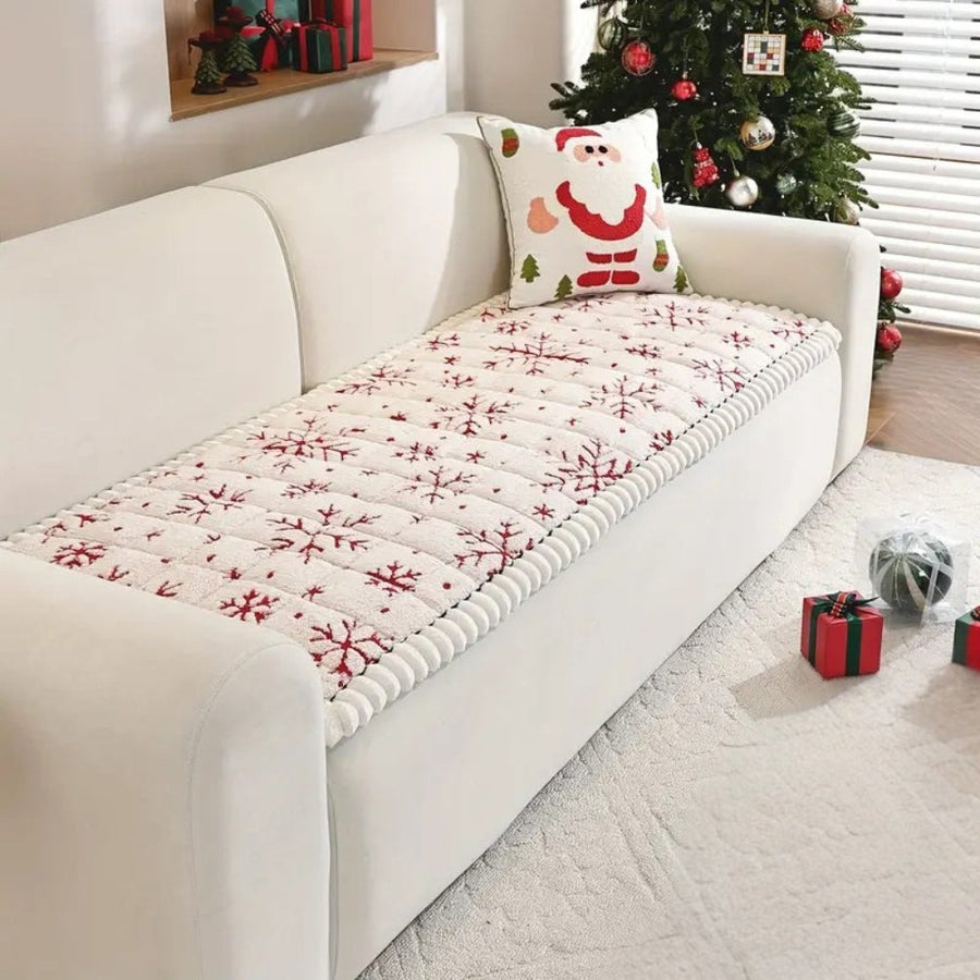 Festive Holiday Winter Couch Cover