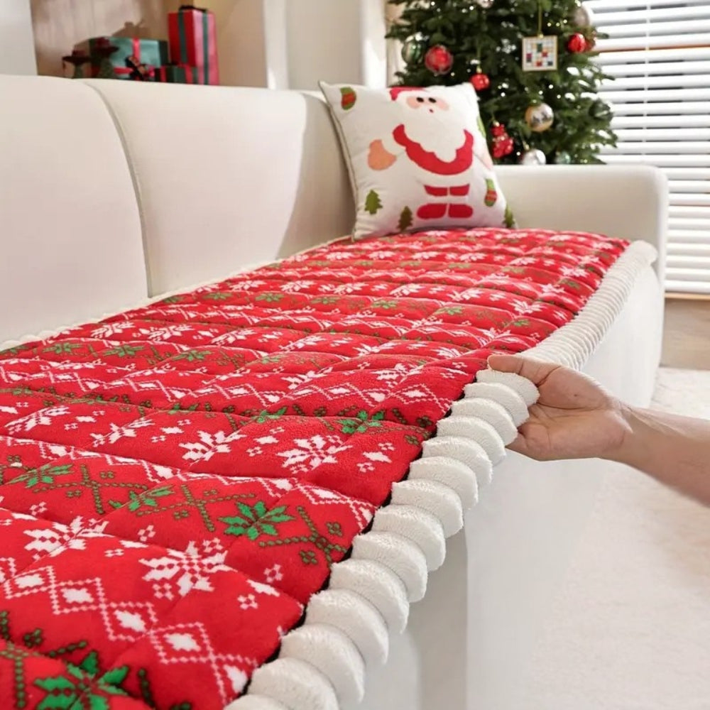 Festive Holiday Winter Couch Cover