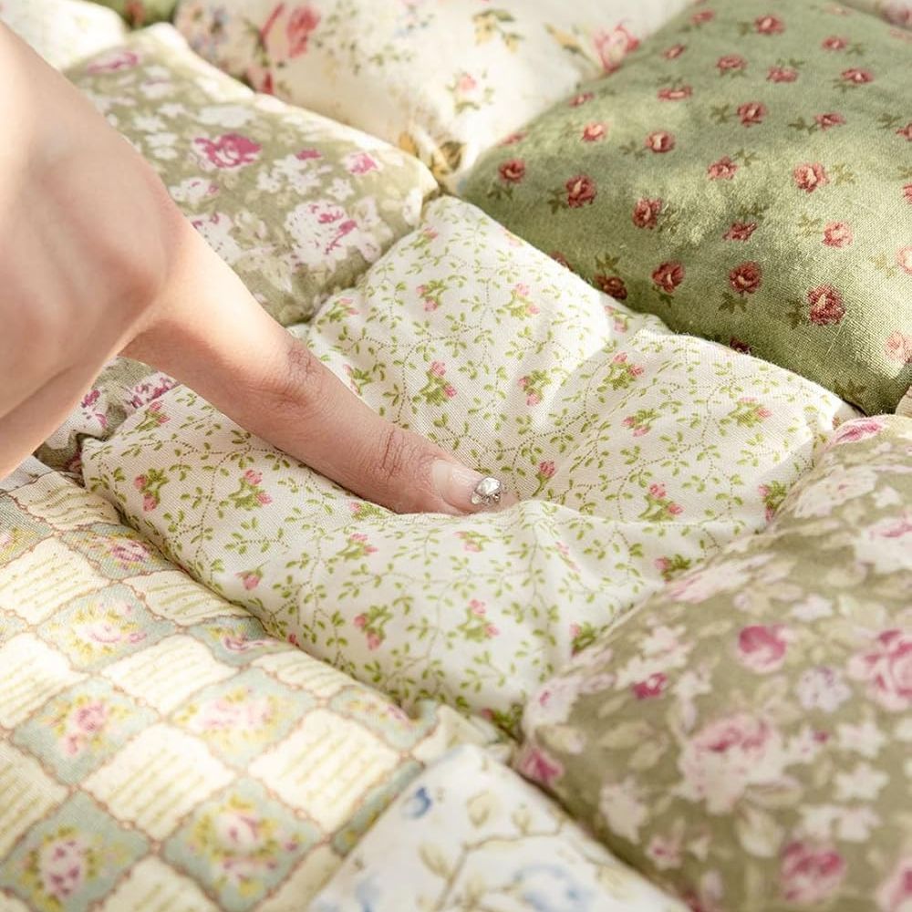 Floral Bloom Quilted Couch Cover