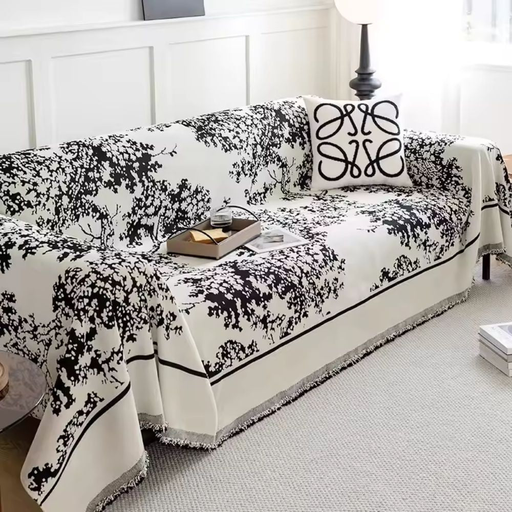 Chenille Flowerfield Couch Cover