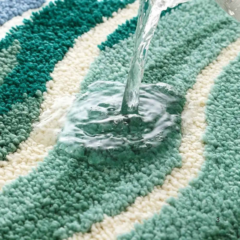 Ocean Wavy Pattern Bath Mat