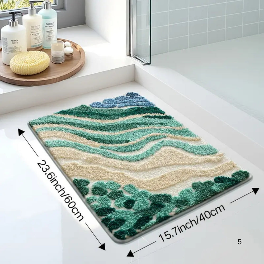 Ocean Wavy Pattern Bath Mat