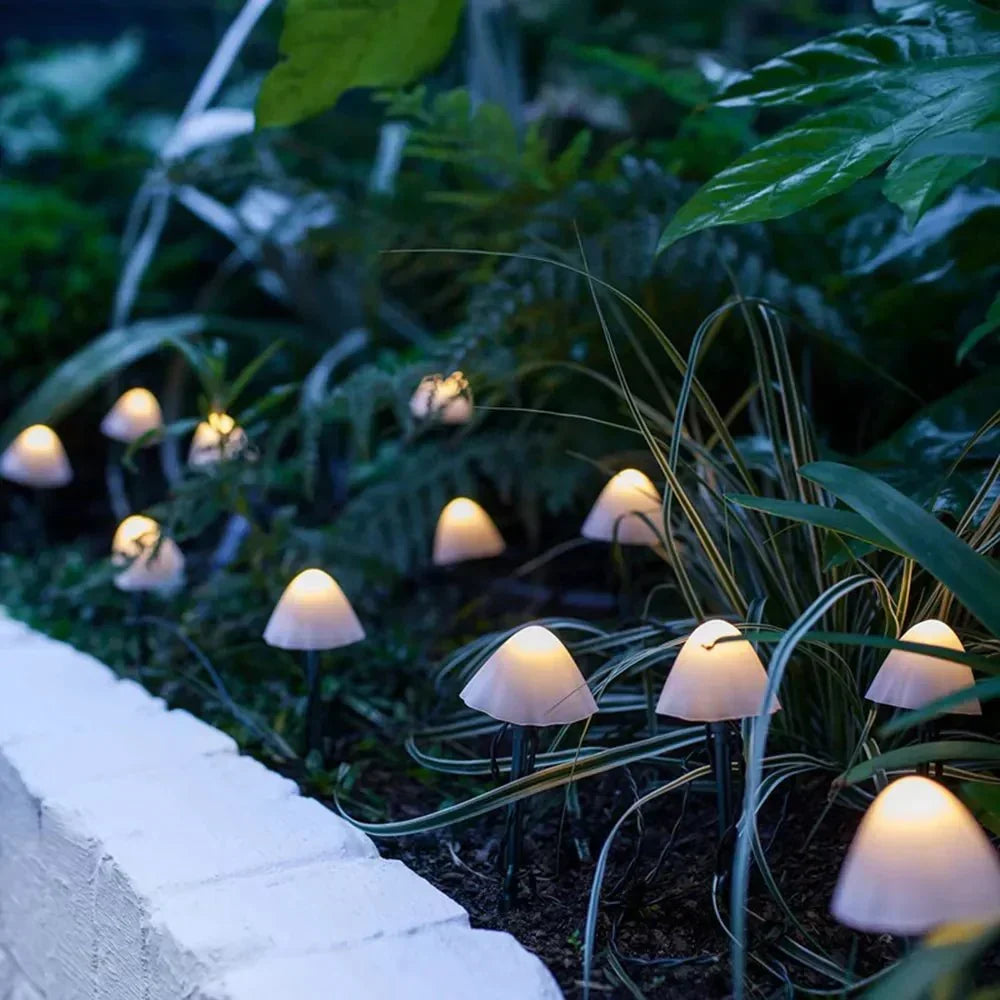 Mushroom Shaped Solar LED Path Lights for Outdoor Use