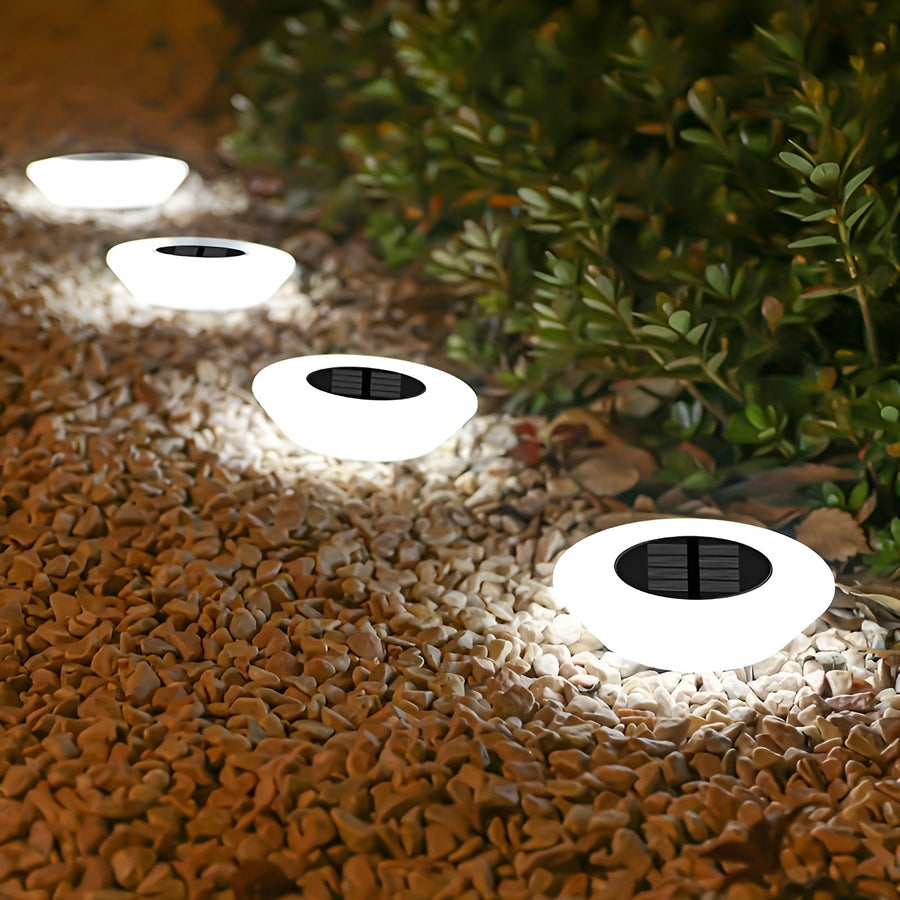 Round Solar Powered LED Path Lights for Garden and Walkways
