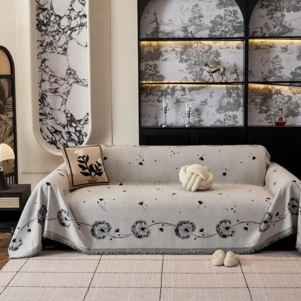 Japandi Dandelion Puff Couch Cover
