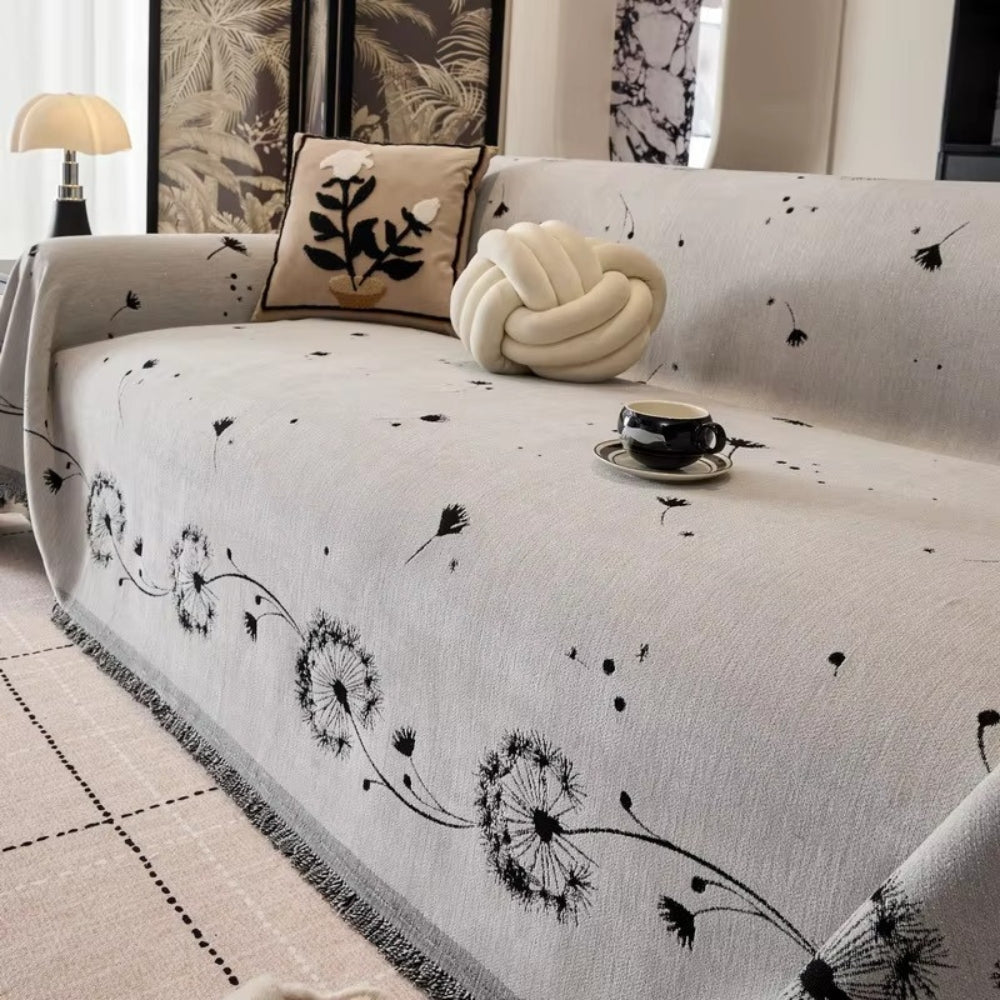 Japandi Dandelion Puff Couch Cover