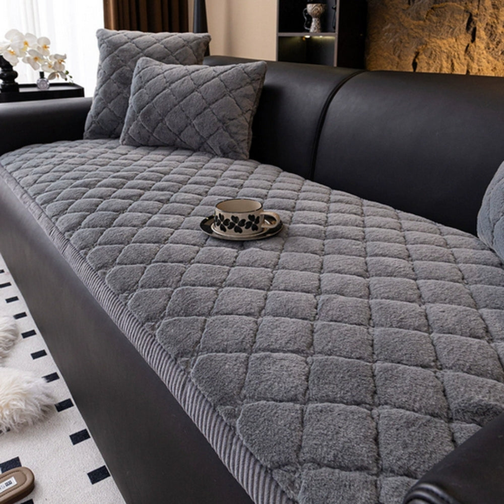 Luxury Plush Diamond Stitched Couch Cover