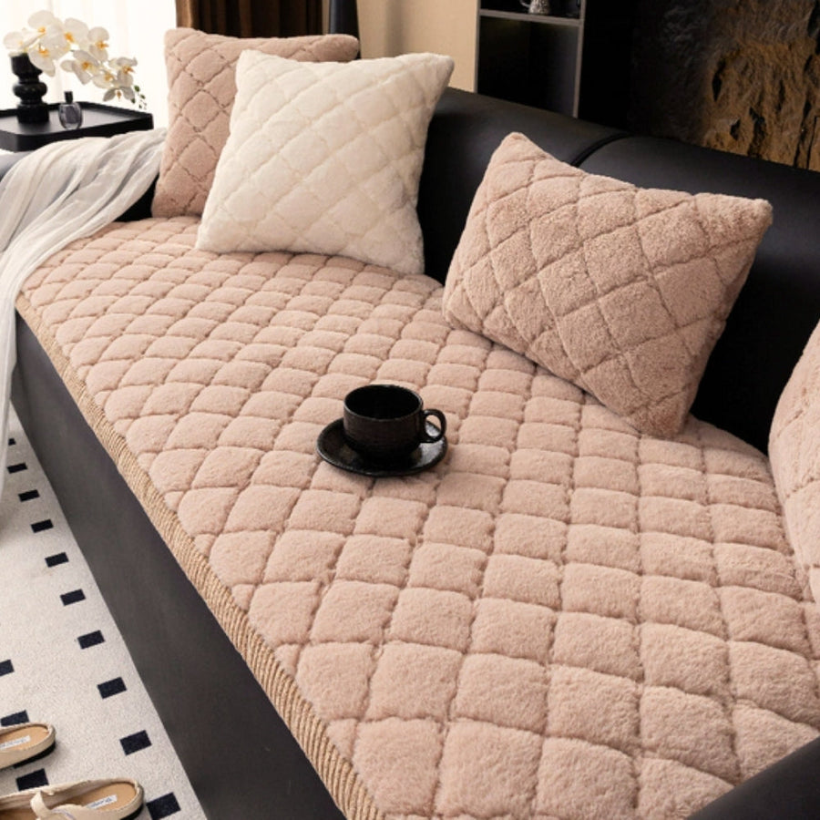 Luxury Plush Diamond Stitched Couch Cover