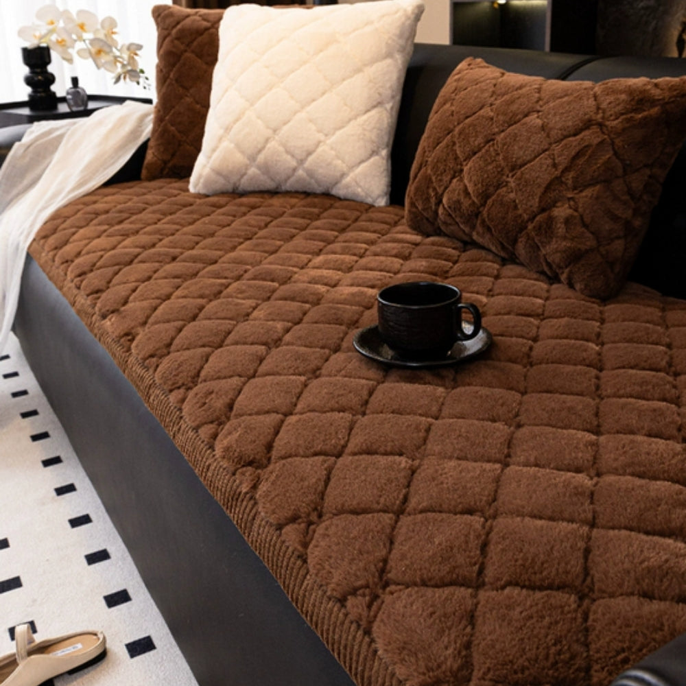 Luxury Plush Diamond Stitched Couch Cover