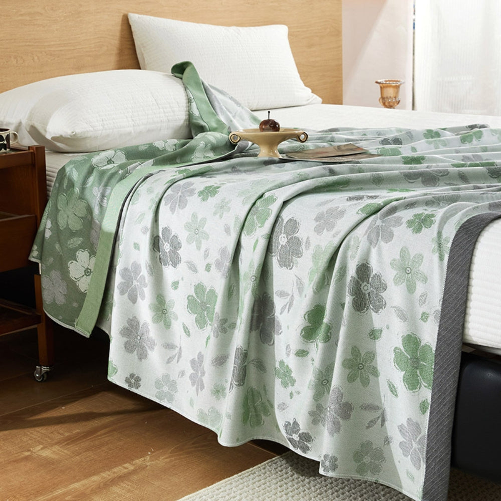 Maple Leaves Bamboo Luxe Cooling Blanket
