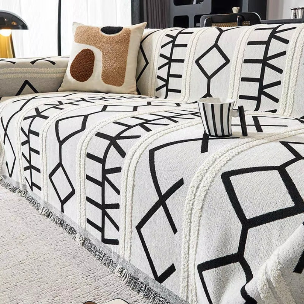 Maze Four-Season Chenille Couch Cover