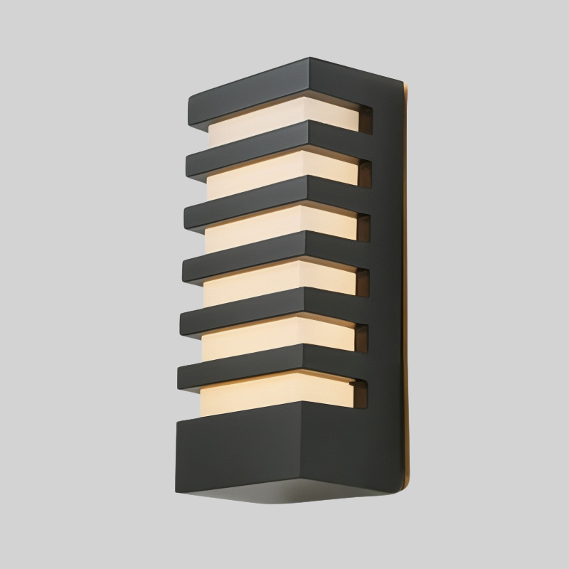 Outdoor Wall Light With Rectangular Black Aluminium Housing