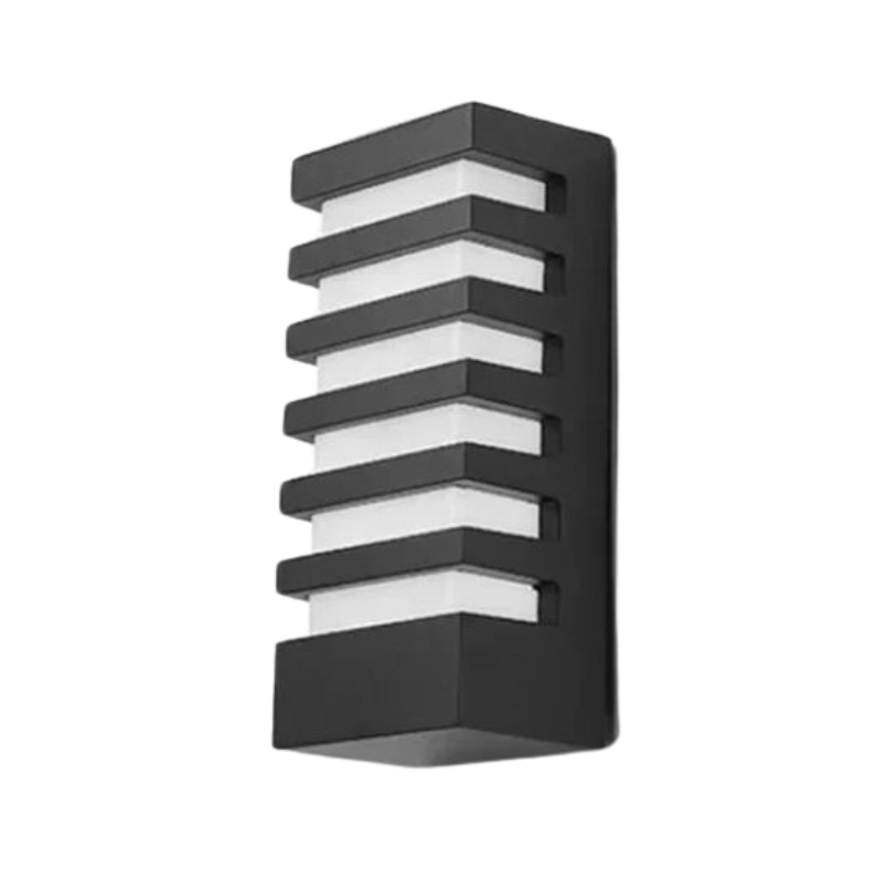Outdoor Wall Light With Rectangular Black Aluminium Housing