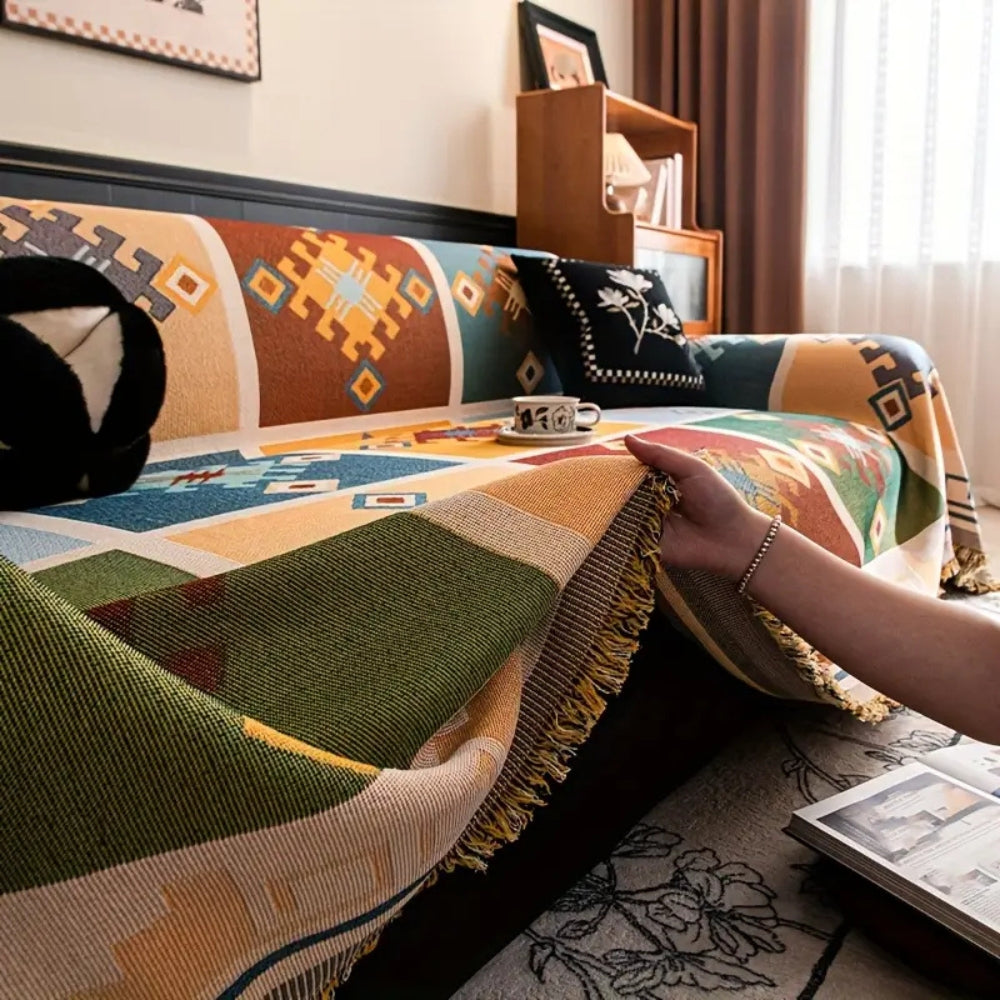 Modern Geometric Tribal Couch Cover