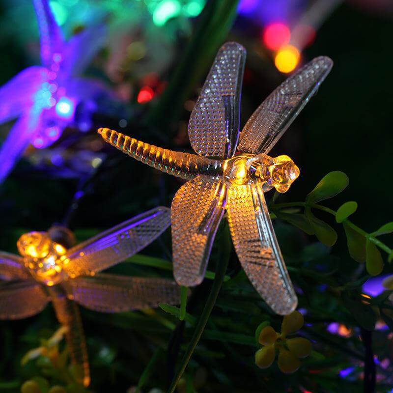 Dragonfly Solar String Lights with Multicolour LED
